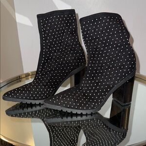 Charles David Black Heeled Boots with Stiletto